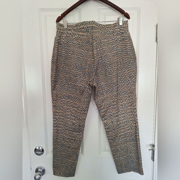 A-K-R-I-S Punto Stylish Tan and Blue  Ankle Pants Size  14 - Picture 2 of 8